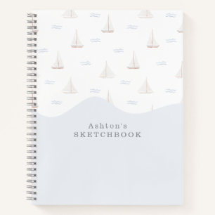 Aquarellsegler Boote Junge/Girl Skatchbook Notizbuch
