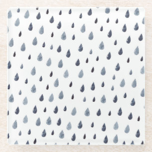 Aquarellseile, Indigo-nahtloses Muster. Glasuntersetzer