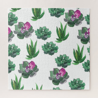 Aquarellsikkulturen Nahtloses Muster Puzzle