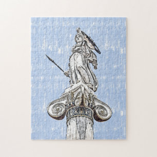 Aquarellskizze der Statue von Athena Puzzle