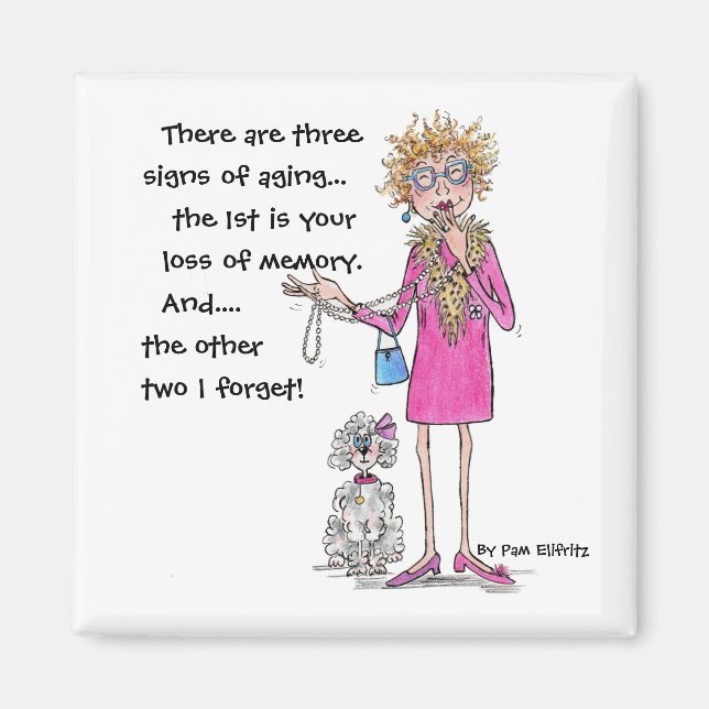 Aquarellskizze Frauen Drei Zeichen des Alterns Magnet (Vorne)