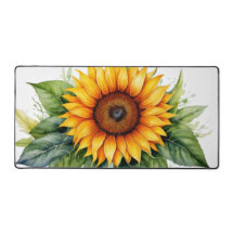 Aquarellsonnenblume Blätter handgezeichnet