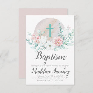 AquarellSpring Taufe Floral Baby Dedication Einladung