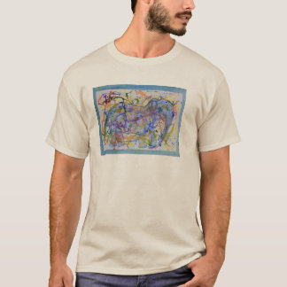 Aquarellsquiggle-Elefant-Karte T-Shirt