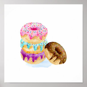 Aquarellstapel dounts poster