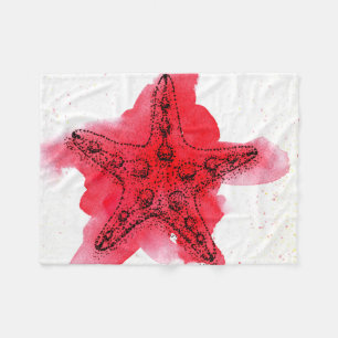 AquarellStarfish Fleecedecke
