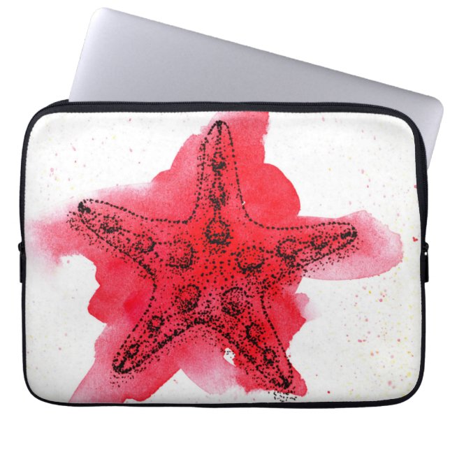 AquarellStarfish Laptopschutzhülle (Vorderseite)