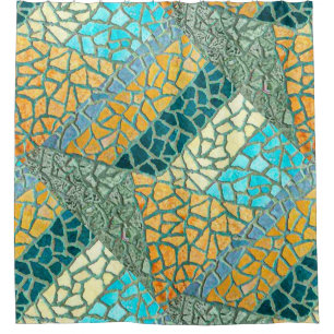 Aquarellstein Mosaik + Ihre Ideen Duschvorhang