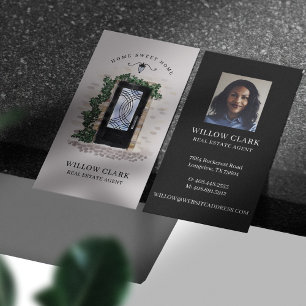 Aquarellstein Schwarzer Eisen Türe Real Anwesen Ag Visitenkarte