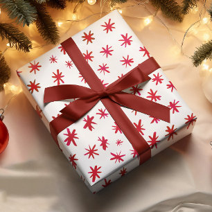 Aquarellsterne - rot geschenkpapier set