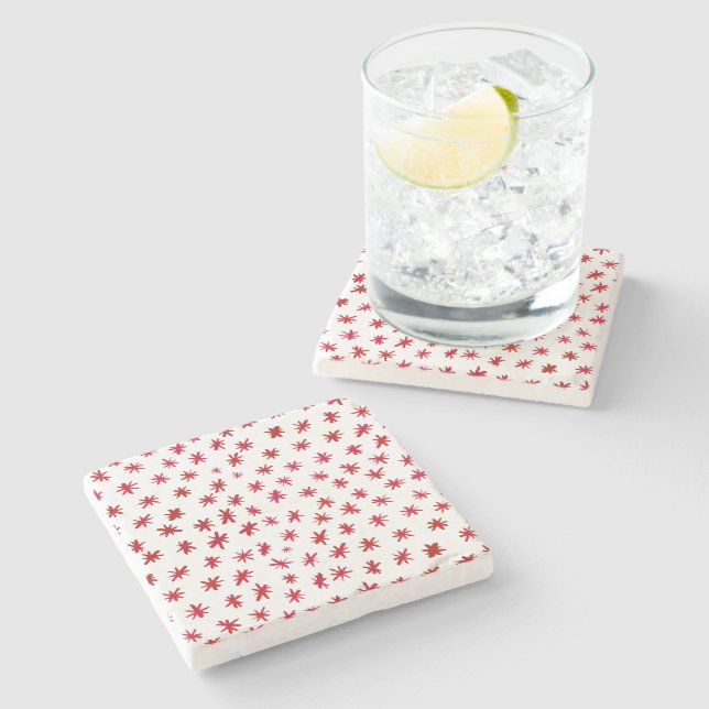 Aquarellsterne - rot steinuntersetzer (Seitenansicht)