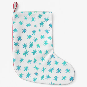 Aquarellsterne - Türkis Kleiner Weihnachtsstrumpf
