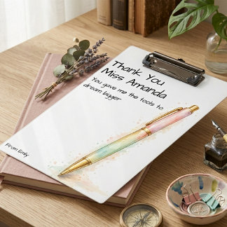 Aquarellstift Moderne Schule Lehrer Anerkennung Klemmbrett