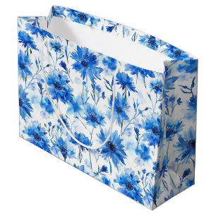Aquarellstil Kornblumen-Typ Blaue Blume Große Geschenktüte