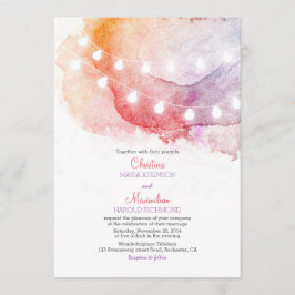 Aquarellstrahler für elegante Hochzeit Einladung