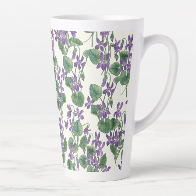 Aquarellsträuße aus Veilchen Milchtasse (Rechts)