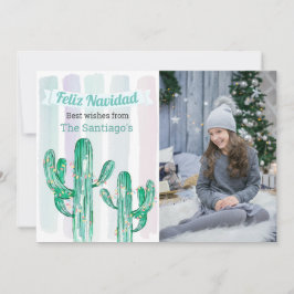 Aquarellstreifen Cactus Feliz Navidad Weihnachten