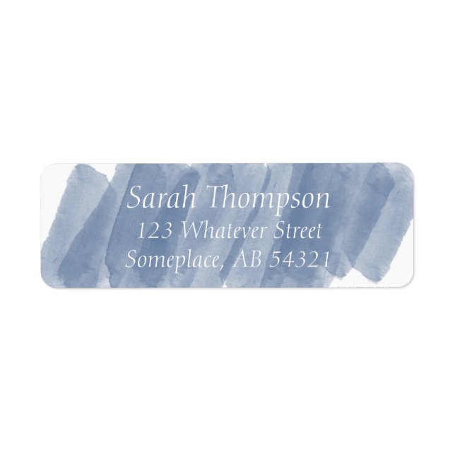 Aquarellstreifen Navy Blue Rücksendeadresse (Vorne)