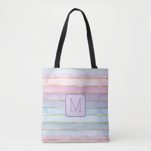 Aquarellstreifen Purpurfarbene Farbblock-Monogramm