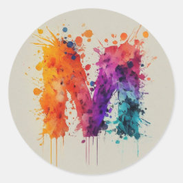 Aquarellstrich Runder Aufkleber
