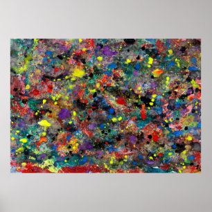 Aquarellstriche und Dotscraitza, Aquarellfarben, B Poster