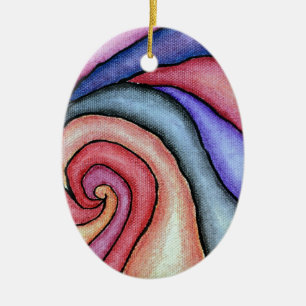 Aquarellstrudel Keramik Ornament
