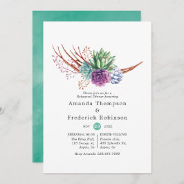 Aquarellsukkulente Hochzeiten Probe Abendessen Einladung