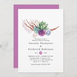 Aquarellsukkulente Hochzeiten Probe Abendessen Einladung