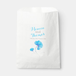 Aquarelltaschen Blume Blau-graue Gastgeschenk Hoch Geschenktütchen