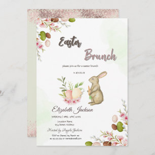 Aquarelltaschen Bunny Easter Brunch & Bubbly Einladung