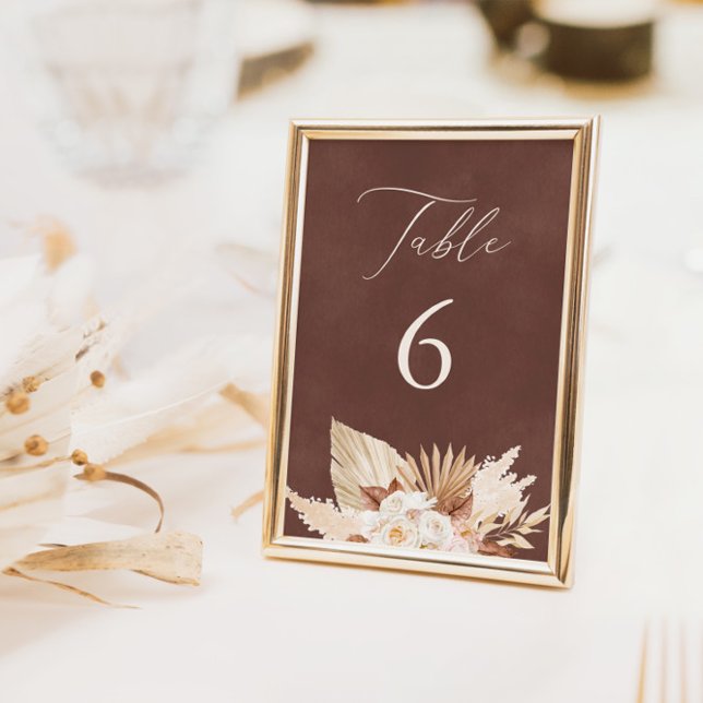 Aquarelltextur Brunt Orangefarbene Tischnummer Kar (Watercolor Texture Brunt Orange Table Number Cards)