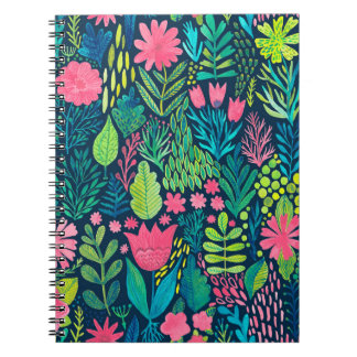 Aquarelltextur mit Blume und Pflanze. floral Notizblock