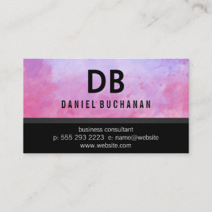 Aquarelltextur Monogramm Visitenkarte