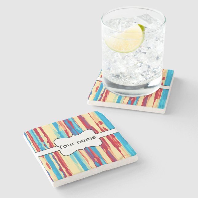 Aquarelltextur Steinuntersetzer (Seitenansicht)