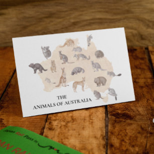 Aquarelltiere aus Australien Postkarte