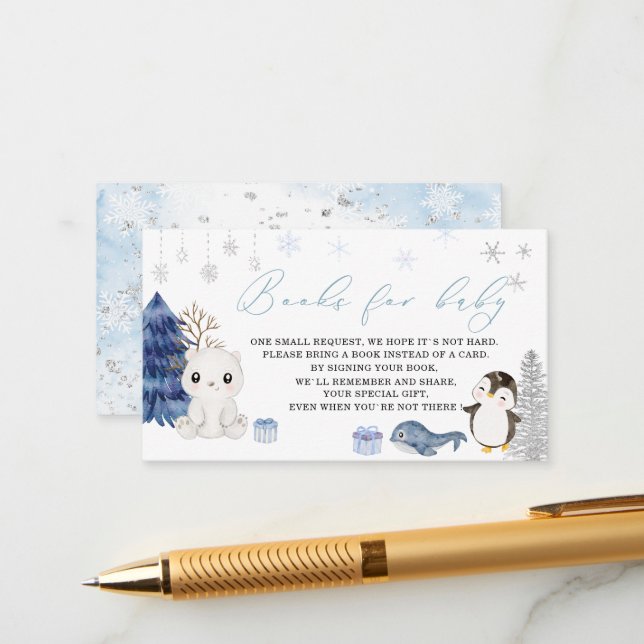 Aquarelltiere Babyduschbücher für Kinder Begleitkarte (Vorderseite/Rückseite Beispiel)