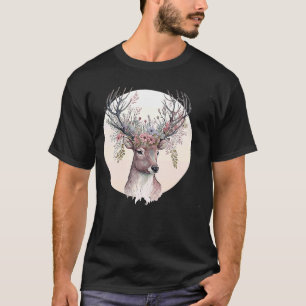 Aquarelltiere Hirsche Blume Kronblütentier T-Shirt