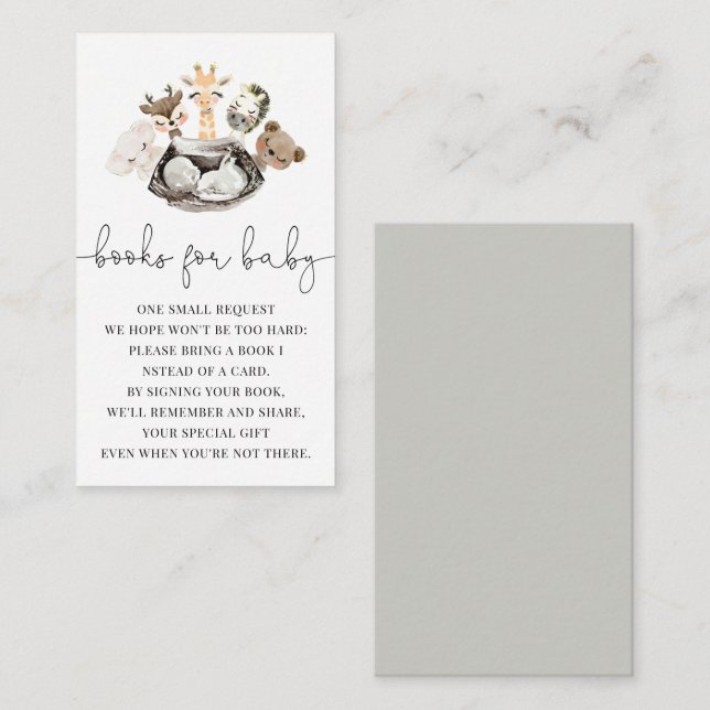 Aquarelltiere Imitate Moderne Goldbücher für Kinde Begleitkarte (Vorne/Hinten)