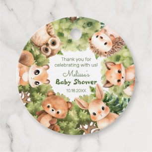Aquarelltiere Kinderdusche Geschenkanhänger