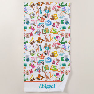 Aquarelltiere Tiere Adorable Kinder Strandtuch