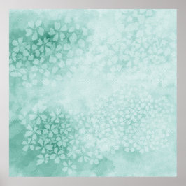 Aquarelltöne in Smaragdgrün | 1x1 Verhältnis Poster