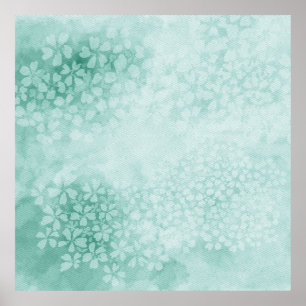 Aquarelltöne in Smaragdgrün   1x1 Verhältnis Poster