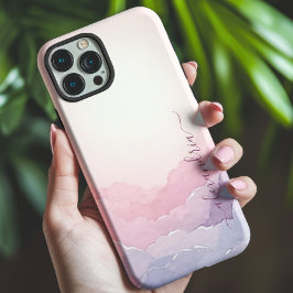 Aquarelltöne Rosa Himmel mit Namen Case-Mate iPhone Hülle