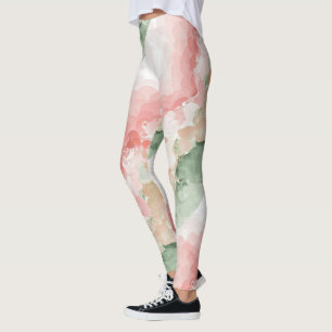 Aquarelltöne, rot-grün, dreifarbig Leggings