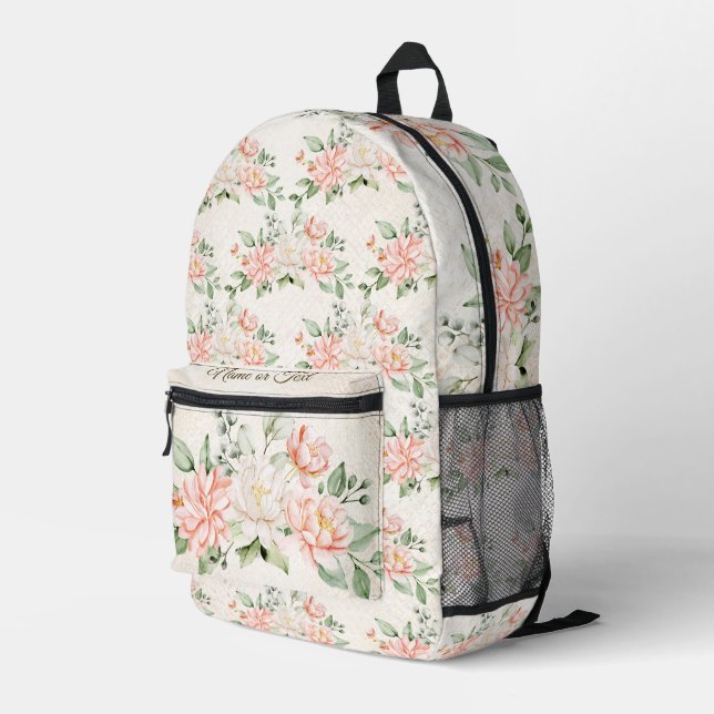 Aquarelltöne Weiße Blume Elegant Bedruckter Rucksack (Rückseitige Ecke Rechts)