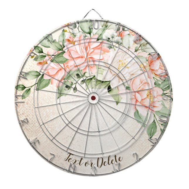 Aquarelltöne Weiße Blume Elegant Dartscheibe (vorne)
