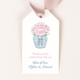 Aquarelltonnen im Ginger Jar-Brautparty Geschenkanhänger