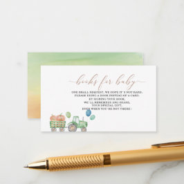 Aquarelltraktor Kleinkürbis Babydusche boo Begleitkarte