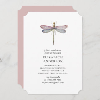 Aquarelltrebchen Sweet 16. 16. Geburtstag von Lila Einladung