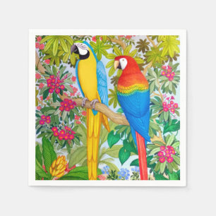 Aquarelltropischer Macaw plappert Papierservietten